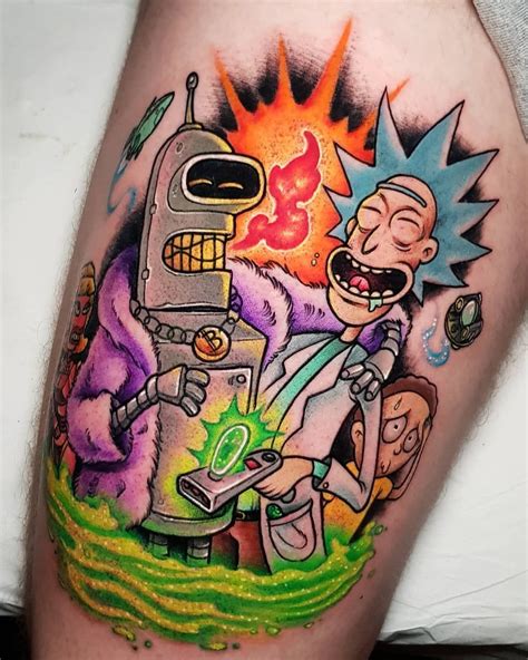 Rick and morty tattoo drawing